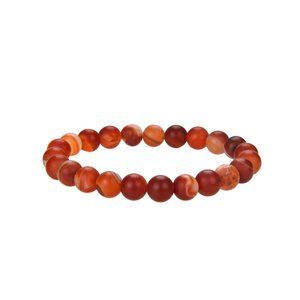 Orange Banded Agate Gemstone Stretch Bracelet 8mm